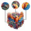 Drevené puzzle papagáj v tropickom lese