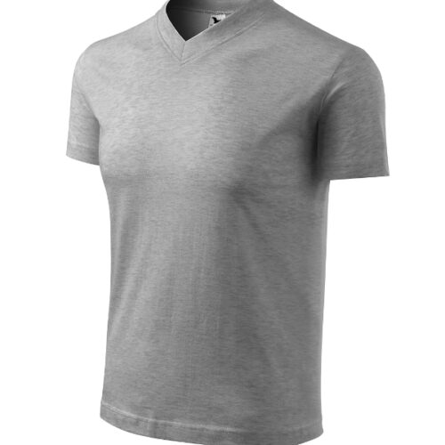 Tričko V-neck 102 - tmavosivý melír