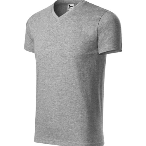 Tričko Heavy V-neck 111 - tmavosivý melír