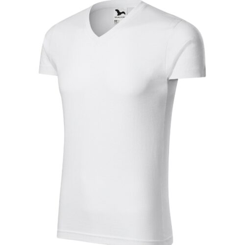 Slim Fit V-neck 146 - biela