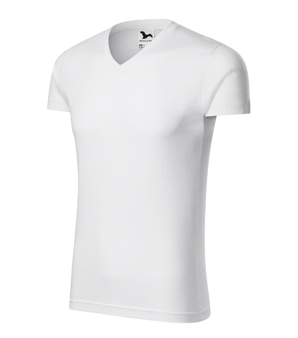 Slim Fit V-neck 146 - biela