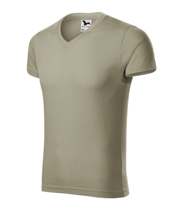 Slim Fit V-neck 146 - svetlá khaki