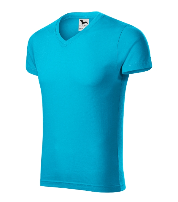 Slim Fit V-neck 146 - tyrkysová