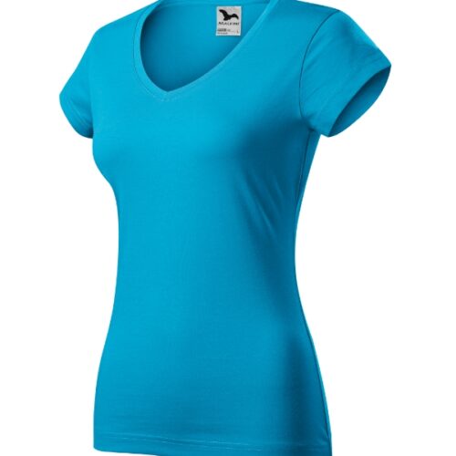 Fit V-neck 162 - tyrkysová