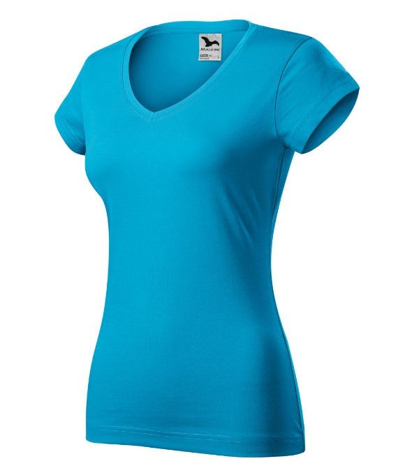 Fit V-neck 162 - tyrkysová