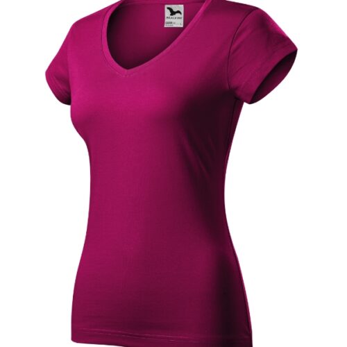 Fit V-neck 162 - fuchsia red