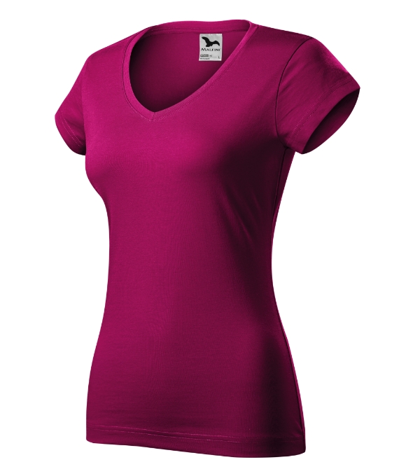 Fit V-neck 162 - fuchsia red