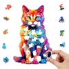 Drevené puzzle mačka