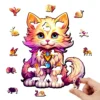 Drevené puzzle mačiatko