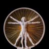 String art Vitruvian man