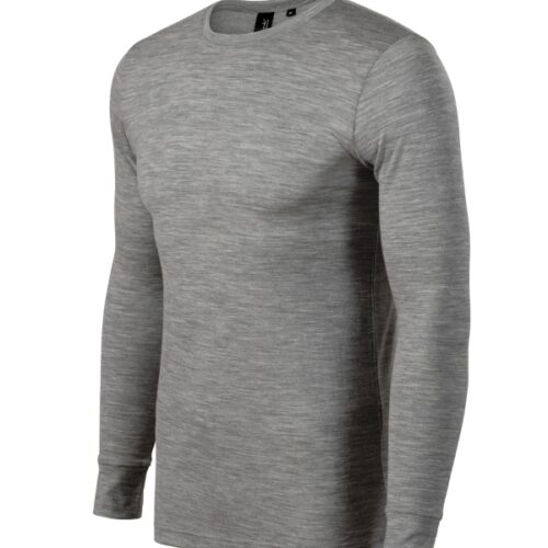 Tričko Merino Rise LS 159 - tmavosivý melír