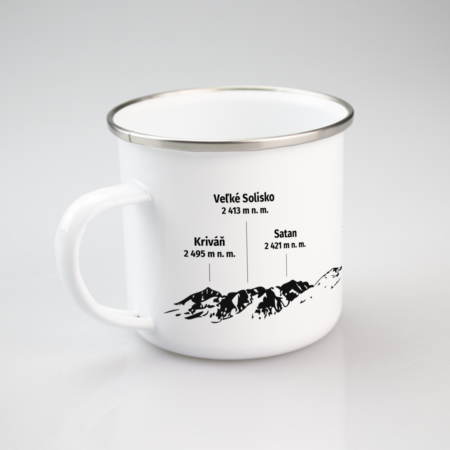 Biely smaltovaný hrnček Tatry 300 ml - Image 2